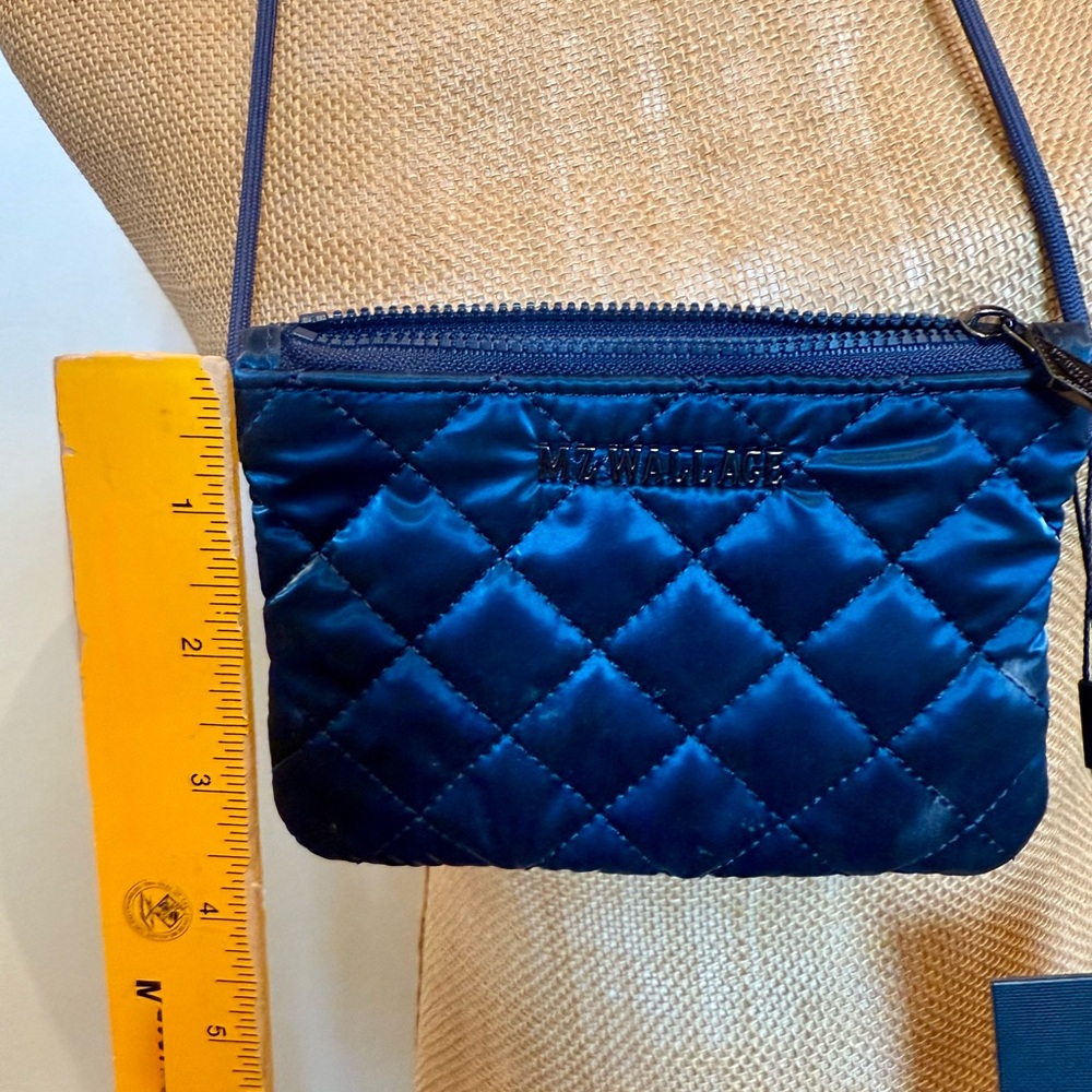 MZ Wallace Midnight Liquid Blue Quilted Crossbody Bag NWT - Picture 8 of 8